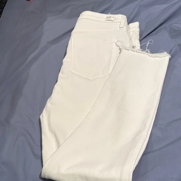 Hudson women’s White Frayed Hem Jeans - Picture 2 of 6